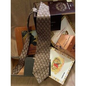 Roundtree and Yorke Handmade Tie Blue and Red Shields On Gold Background Classic